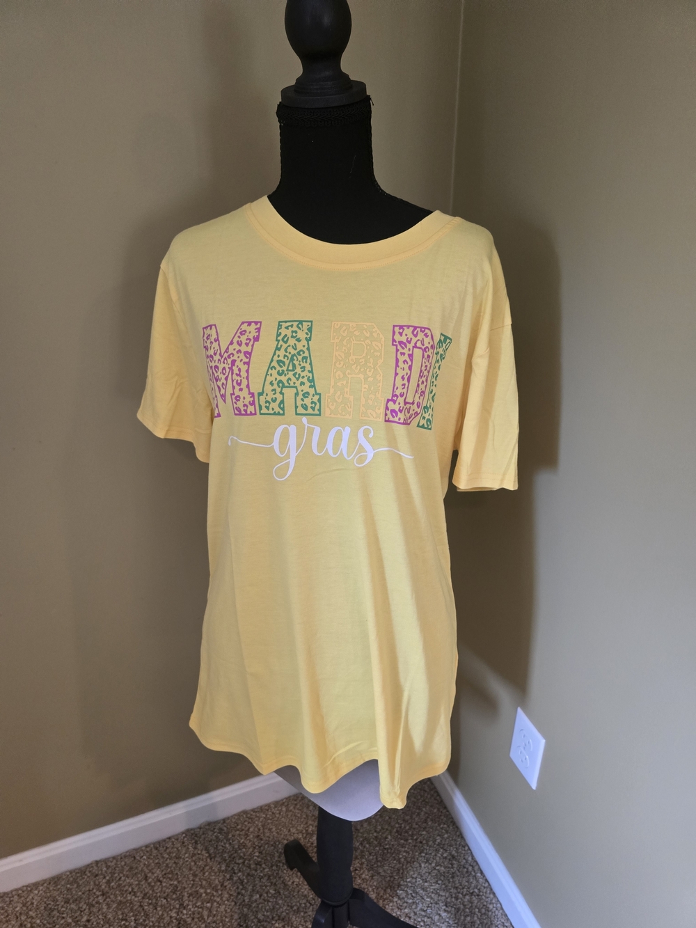Yellow Mardi Gras Graphic Kids Tee